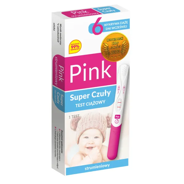 Test Ciążowy Pink Strumieniowy Super Czuły