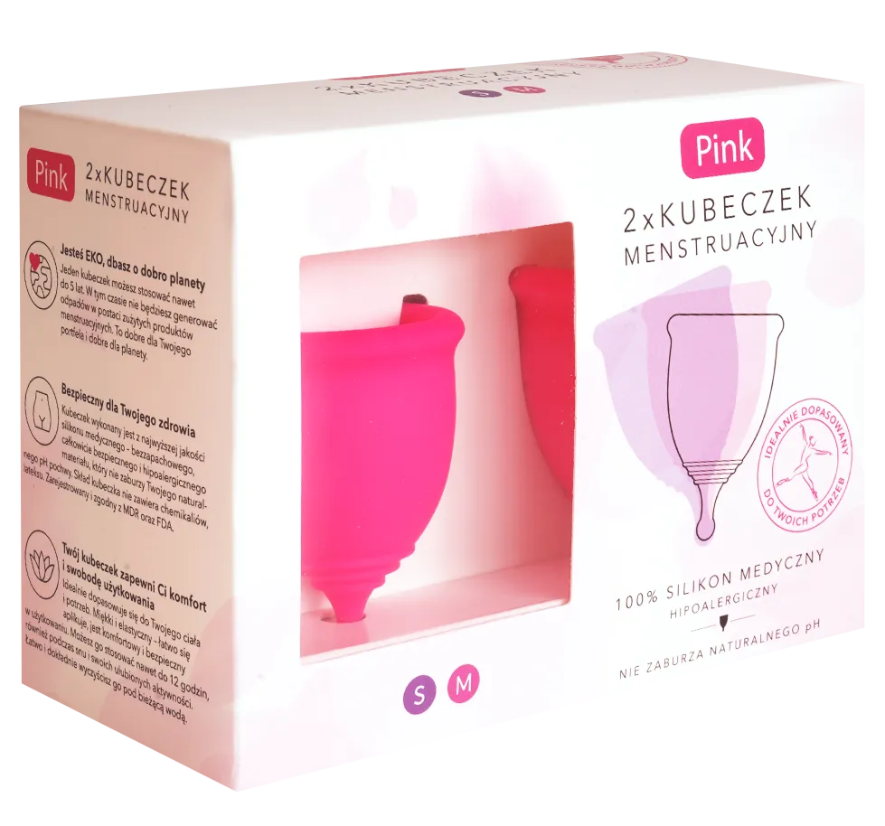 Pink Kubeczek Menstruacyjny DUOPACK (rozmiar S, M) - 2 szt.