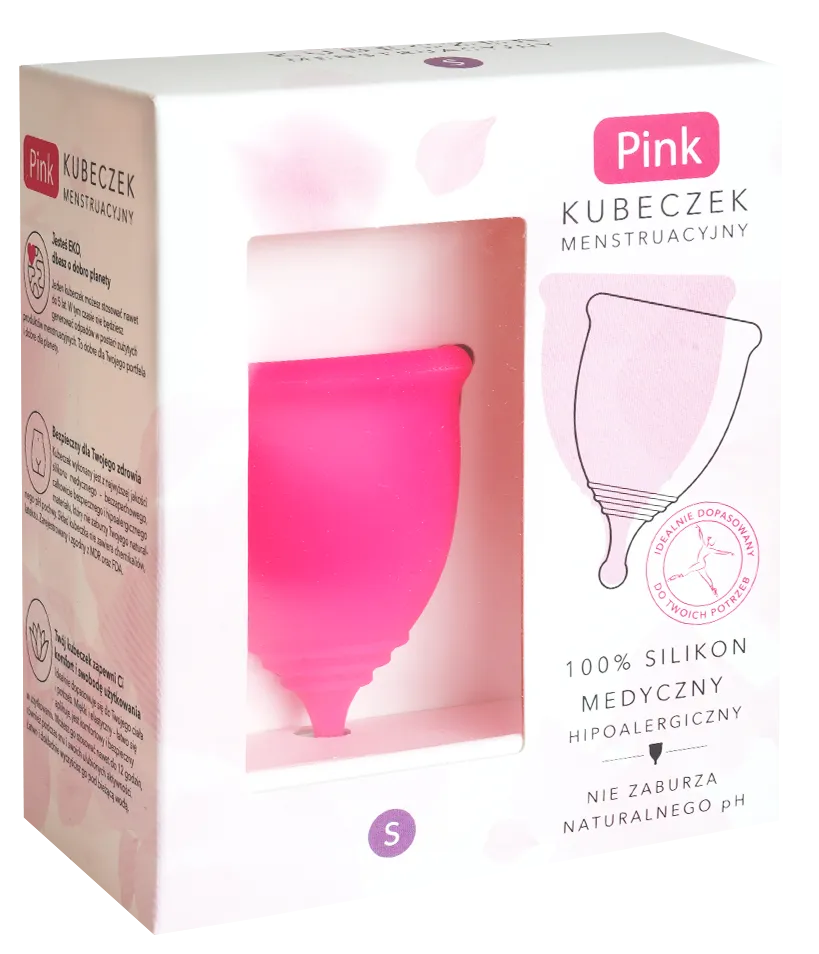 Pink Kubeczek Menstruacyjny rozmiar S